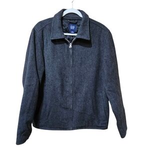 GAP Men’s Wool‎ Blend Zip Front Jacket Gray Medium Warm Casual Outerwear